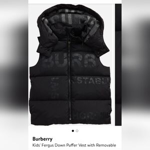Burberry Black Kids' Puffer Vest with Hood